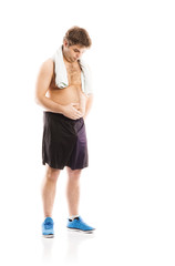 Obraz premium Fat fitness man