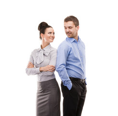 Business woman and business man