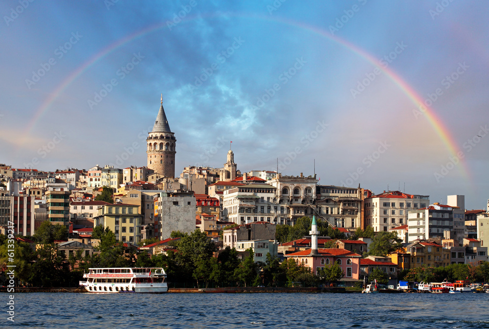 Canvas Prints Istanbul at sunset - Galata district, Turkey