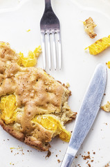 baked homemade cake with oranges