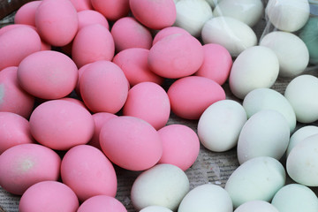 Close up of preserved egg