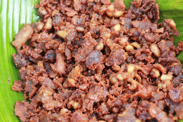 Fried pork  in the market