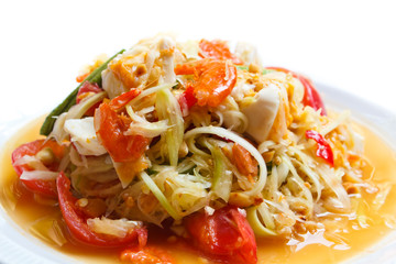 Papaya salad, Thai food.