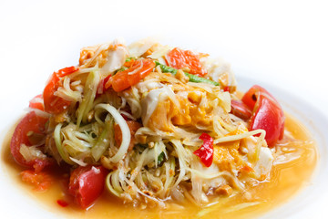 Papaya salad, Thai food.