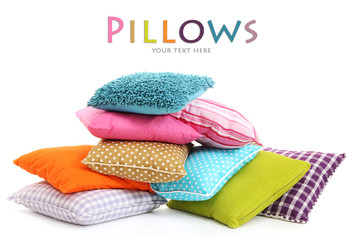 Hill colorful pillows isolated on white
