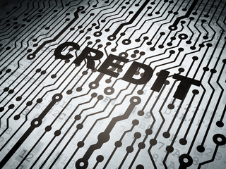 Finance concept: circuit board with Credit