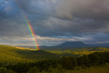 Rainbow in the foothills of the Northwest Caucasus