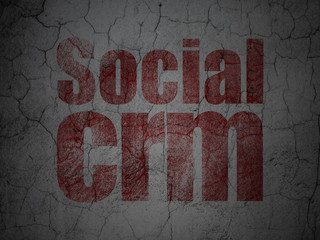Finance concept: Social CRM on grunge wall background