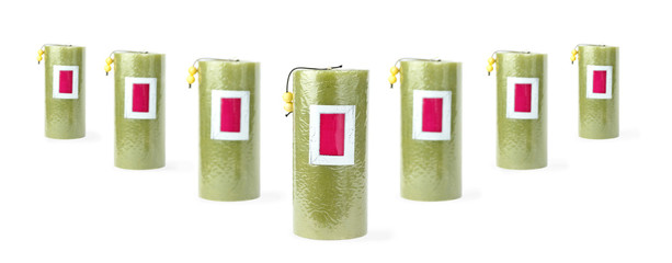 Seven green candles