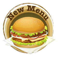 A new menu label with a big burger