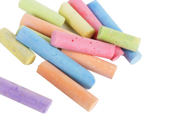 Chalks in variety of colors, isolated on white