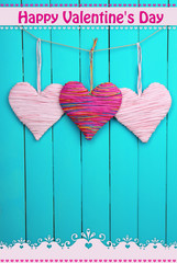 Decorative heart on wooden background