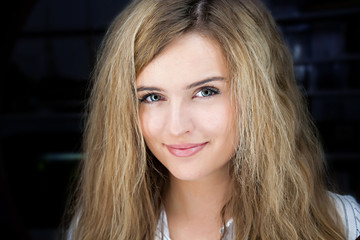 Front view of attractive blonde woman