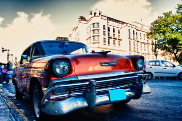 Abwaschbare Fototapete Havana Altes Auto in Havanna, Kuba.