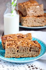 Slices of wholemeal cake