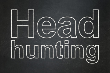 Obraz premium Finance concept: Head Hunting on chalkboard background