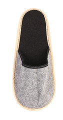 Gray slipper on a white background.