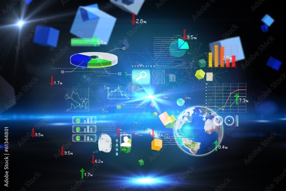Poster composite image of global technology background