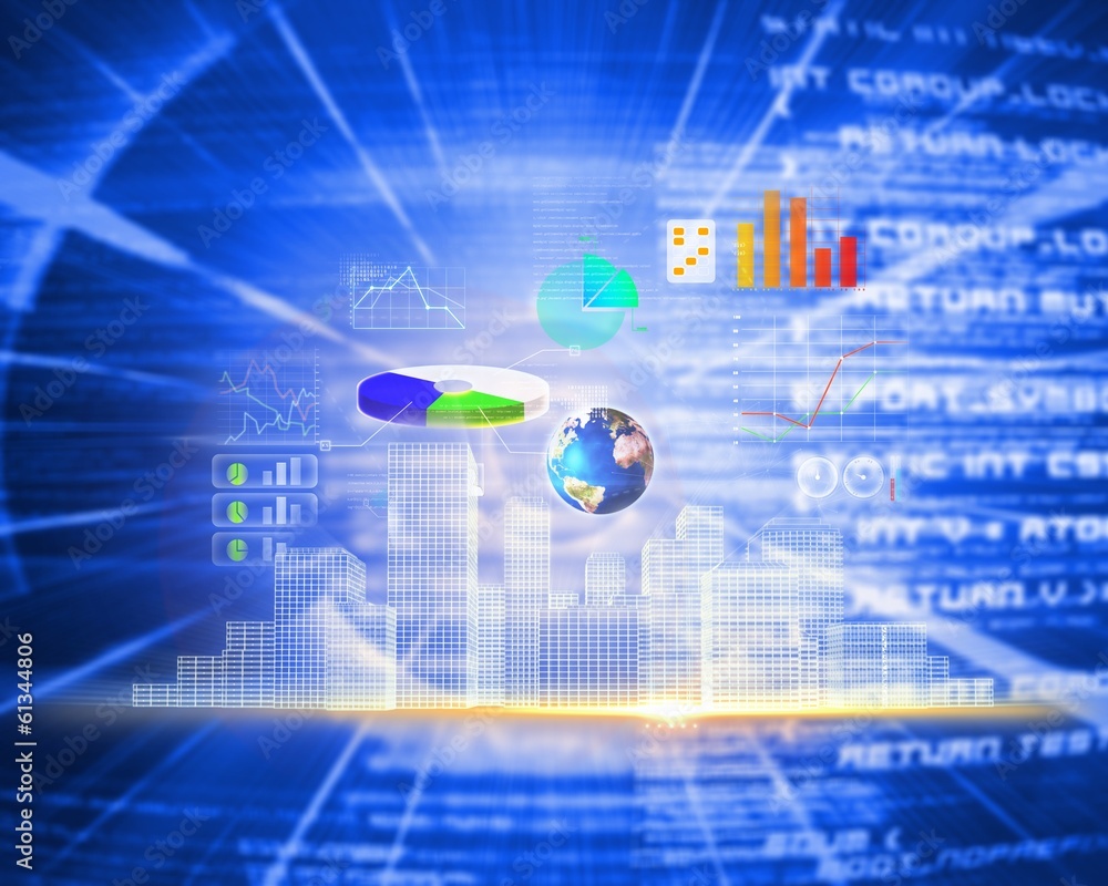 Aufkleber composite image of global technology background