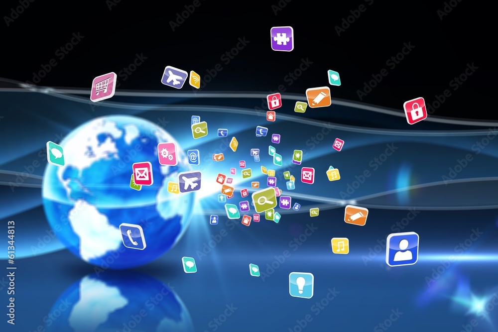 Aufkleber Composite image of colourful computer applications