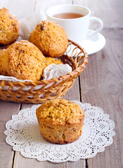 Pumpkin, pineapple and raisin muffins