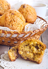 Pumpkin, pineapple and raisin muffins