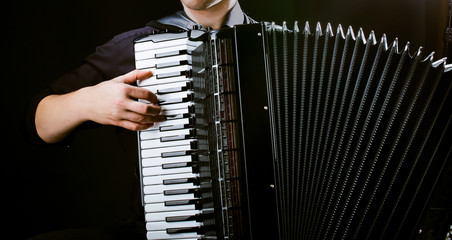 frayed buttons of  accordion