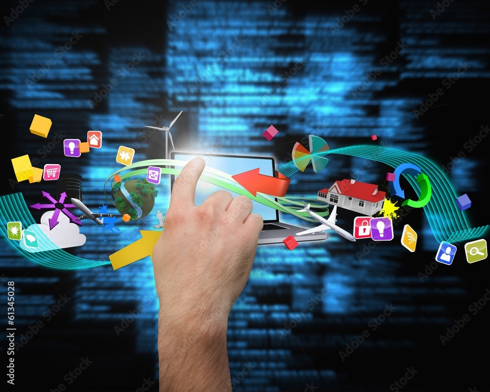 Poster Composite image of hand pointing