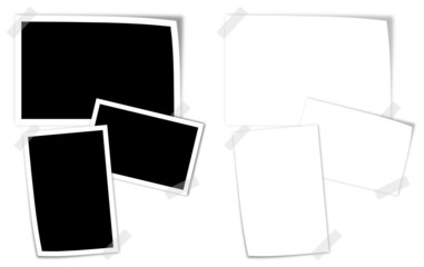 Various black and white paper, without inscription - vector