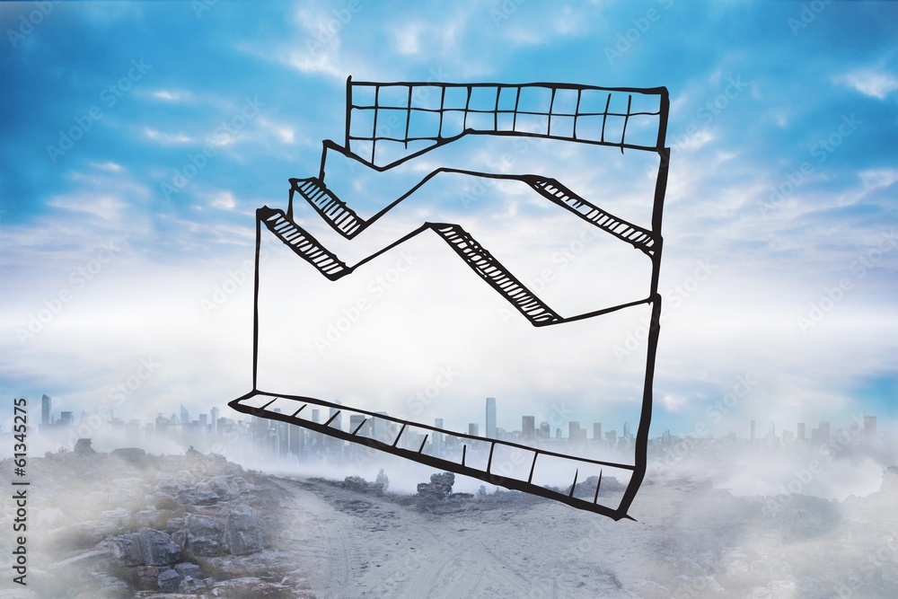 Aufkleber composite image of data analysis doodle