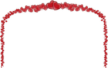 Frame of red hearts, Mother's background with hearts