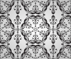 Vector seamless  vintage floral pattern