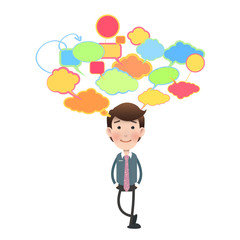 Happy businessman over isolated background