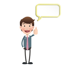 Happy businessman with his thumb up