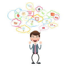 Happy businessman over isolated background