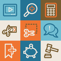 Shopping web icons, vintage series