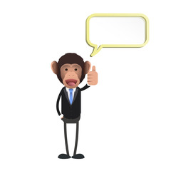 Happy business monkey with his thumb up