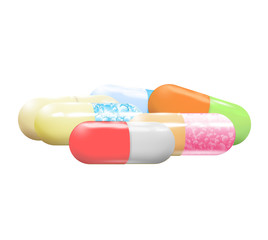 Collection of pills. Vector design.