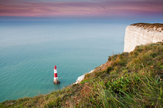 Beachy Head Lighthouse At Sunrise