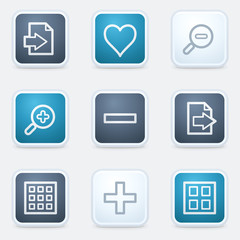Image viewer web icon set 1, square buttons