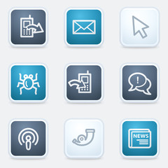 Internet web icon set 2, square buttons