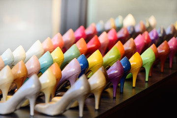 Shoes in shop window display