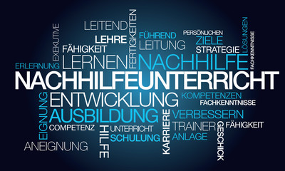 Obraz premium Nachhilfeunterricht Coaching Worte Tag Cloud Illustration