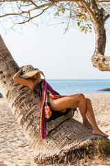 Beautiful woman on the beach.