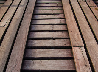 Fototapeta na wymiar Old wooden bridge