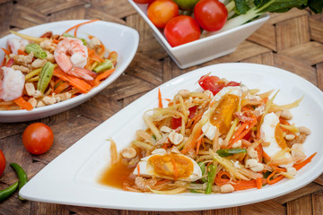 green papaya salad with salted egg