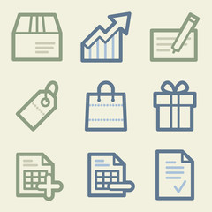 Shopping web icons, money color set