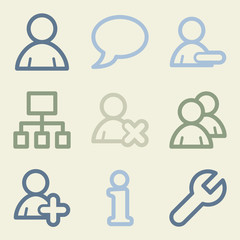 Users web icons, money color set