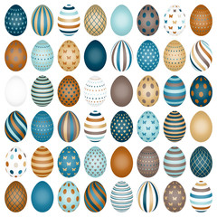 48 Slim Easter Eggs Pattern Retro