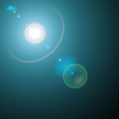 Sun and Sun rays over a black Background